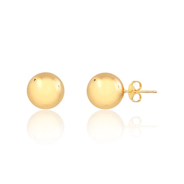 18K Gold Layered Oro Laminado 11 mm Stud Ball Push Back Earrings 21.0161